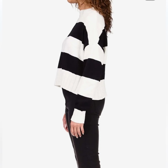 Sanctuary Black/White Stripe New Dream Stripe Sweater Oversized Knit Sz Medium - Picture 10 of 10